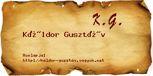 Káldor Gusztáv névjegykártya