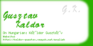 gusztav kaldor business card